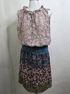 Cabi Dani Floral Paisley Dress Size S Sleeveless Style #5371 Multicolor Floral